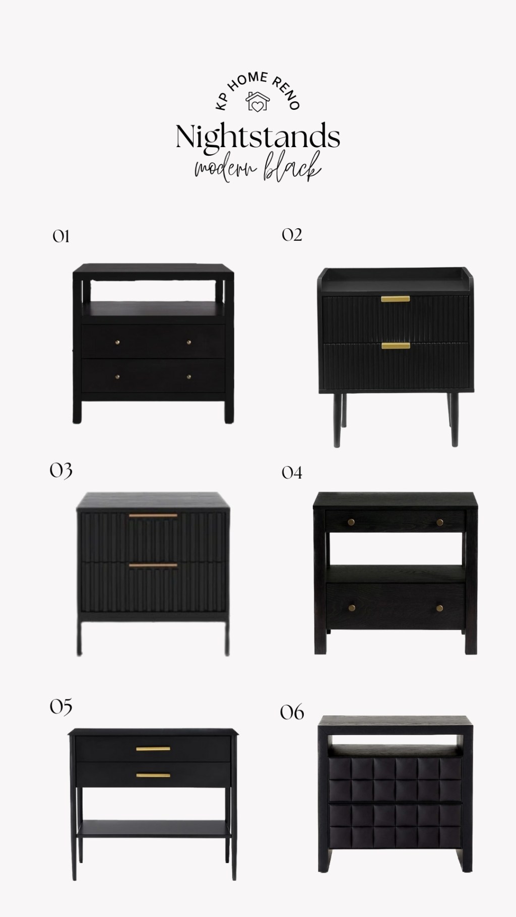 Product Roundup: Modern Black&nbsp;Nightstands